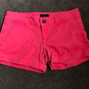 Bright pink shorts